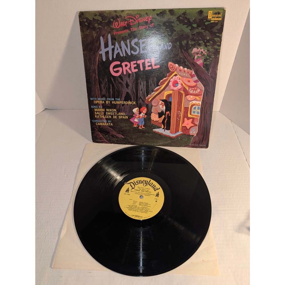 Vintage Walt Disney Hansel & Gretel LP Record Album